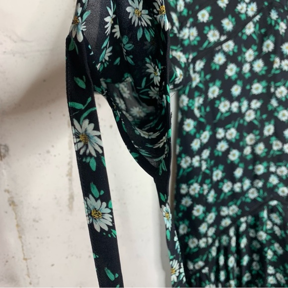 Intermix Long Midi Silk Deep VNeck Floral Dress Size 6 - Picture 5 of 15